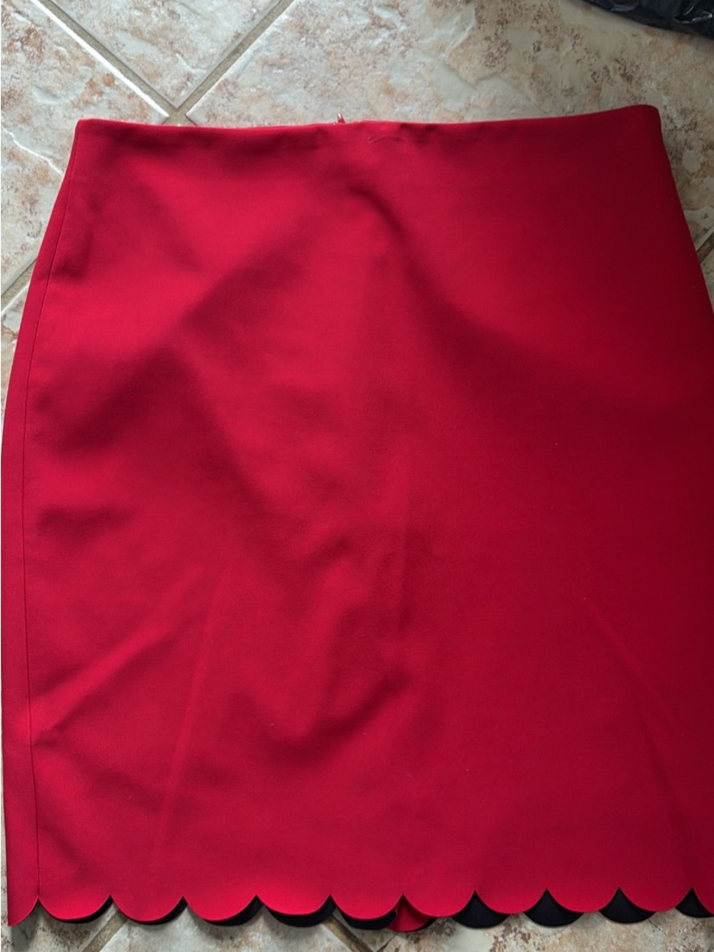 Banana Republic Red Scallop-Hem Skirt